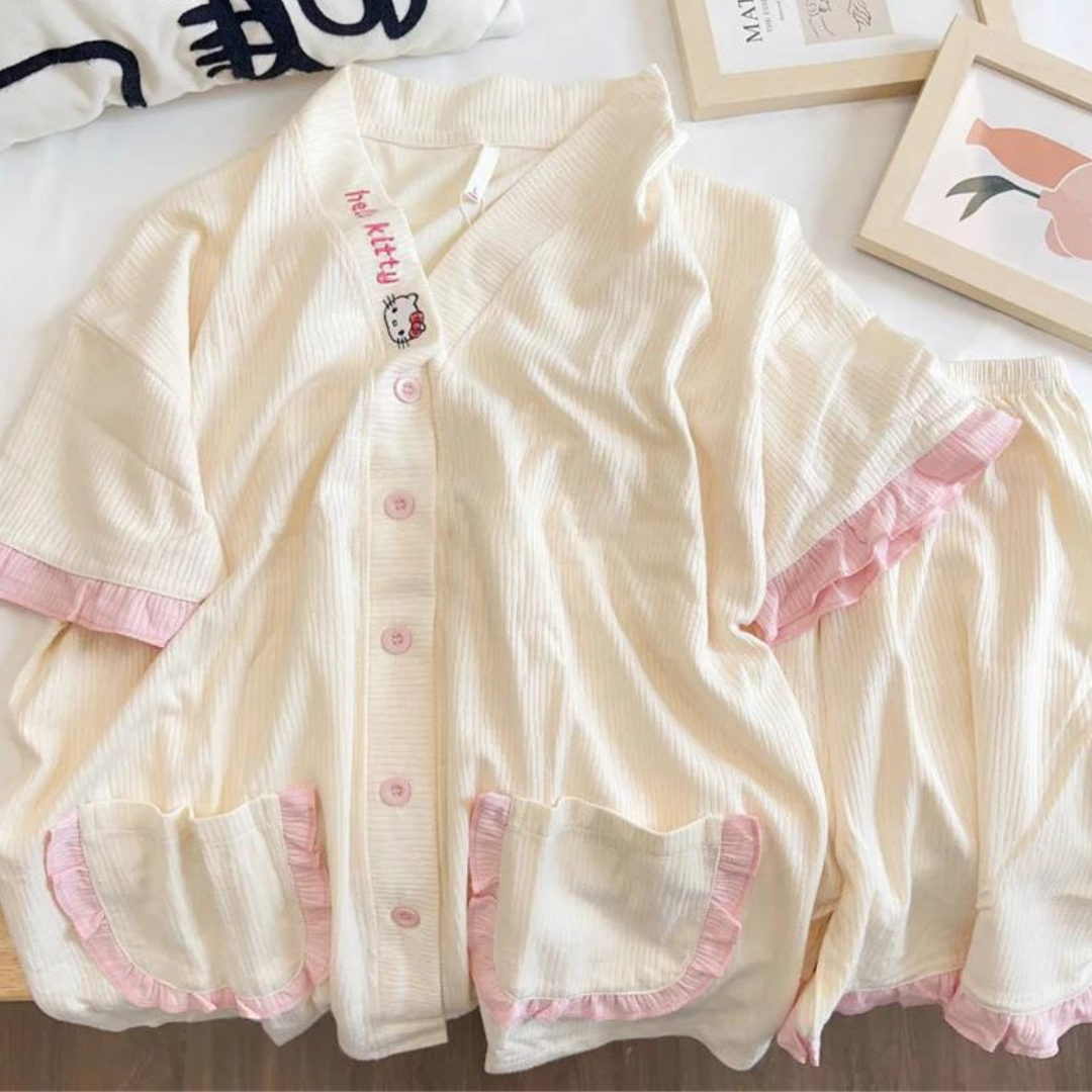 Hello Kitty Pink Ruffle Pajamas