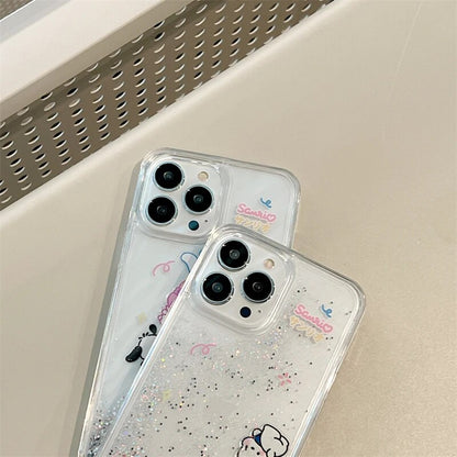 Sanrio Characters Glitter Quicksand Iphone Case