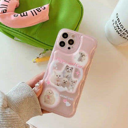 Wavy Puppy & Cat Iphone Case