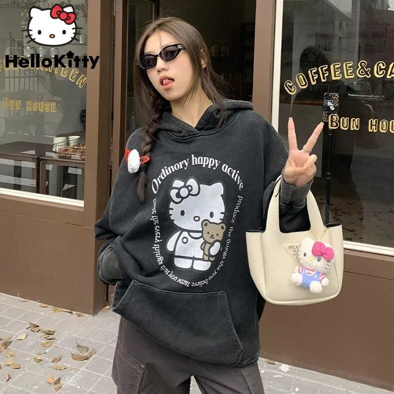 Hello Kitty Vintage Wash Oversized Hoodie