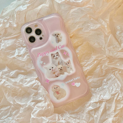 Wavy Puppy & Cat Iphone Case