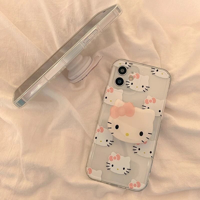 Transparent Hello Kitty Iphone Case with Gripper