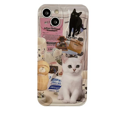 White Kitty Iphone Case