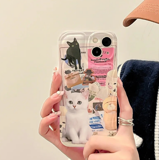 White Kitty Iphone Case