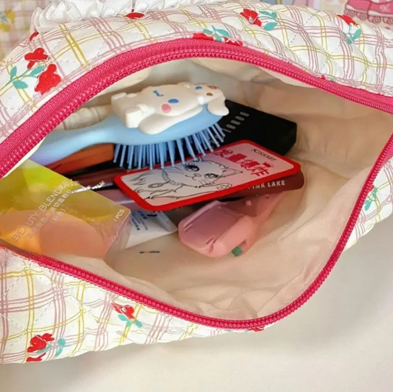 Fluffy Hello Kitty Toiletry Bag