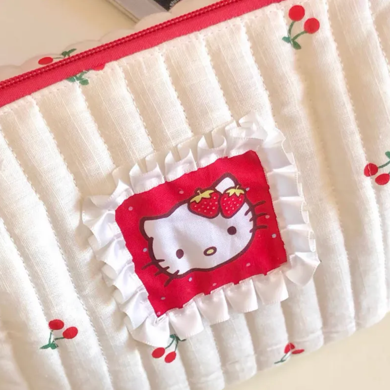 Fluffy Hello Kitty Toiletry Bag